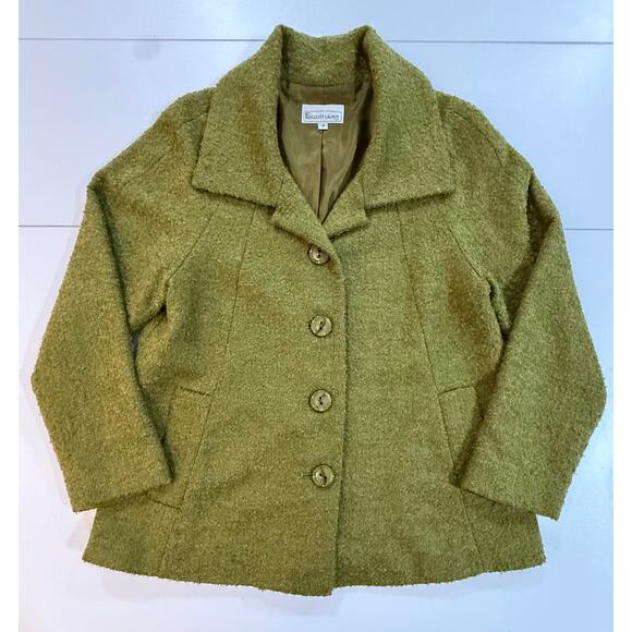 Elliott Lauren Wool Alpaca Blend Jacket Olive Green Womens Size 8 (121) - Picture 1 of 8